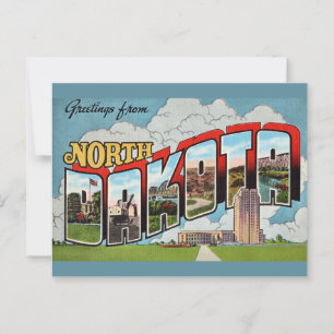 Retro North Dakota Postkarte