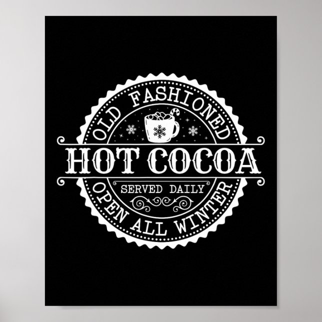 Retro North Pole Old modischer Hot Cocoa Kaffee Me Poster (Vorne)