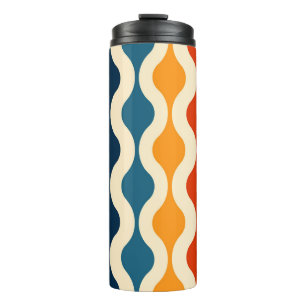 Retro nostalgisch, farbenfrohe, nahtlose Hintergru Thermosbecher