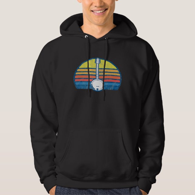Retro Not 80er Banjo Graphic Hoodie (Vorderseite)