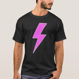 Retro Not Front & Back PINK & WHITE Lightni T-Shirt