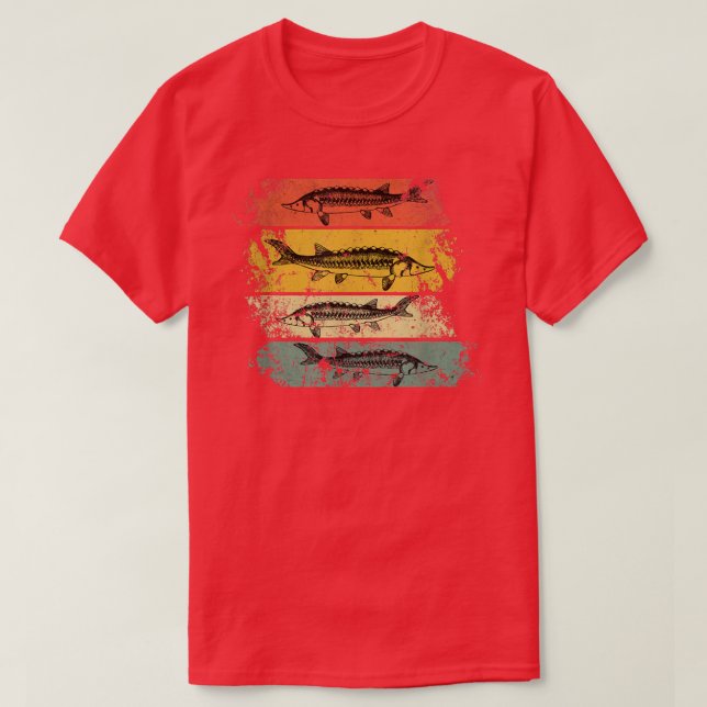 Retro Not leidende Sturgeon Beluga Grunge  T-Shirt (Design vorne)