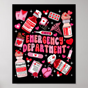 Retro Notfallstation ED ER Krankenschwester Valent Poster