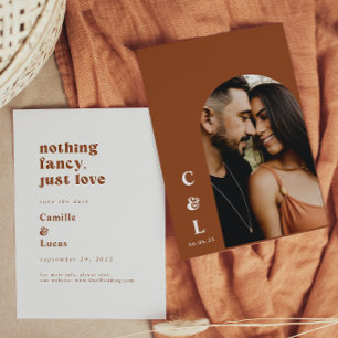 Retro Nothing Fancy nur Liebe Save-the-Date Einladung