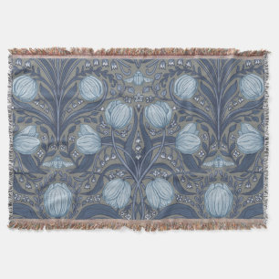 Retro Nouveau Tulpen in Blau und Zinn Decke