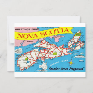 Retro Nova Scotia Postkarte