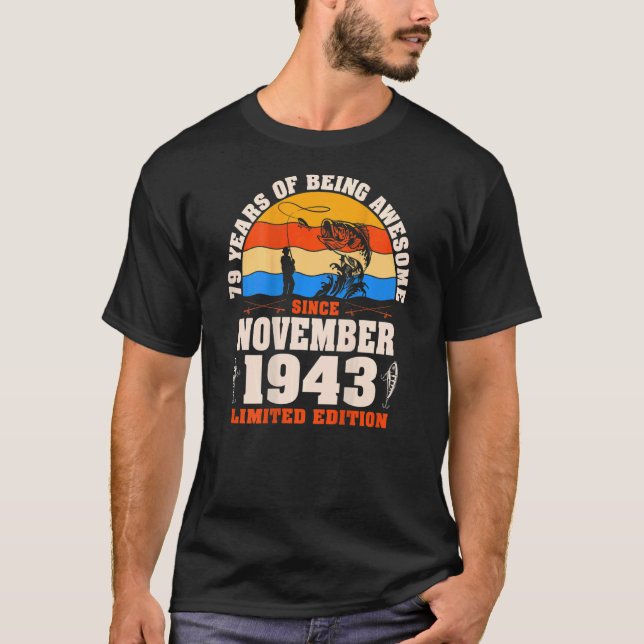 Retro November 1943 79 Jahre alter Fischfang 79. G T-Shirt (Vorderseite)