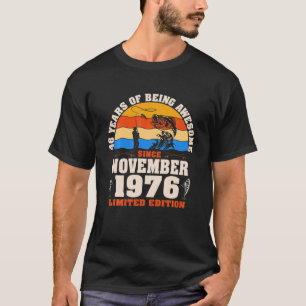 Retro November 1976 46 Jahre alter Fischfang 46. T-Shirt