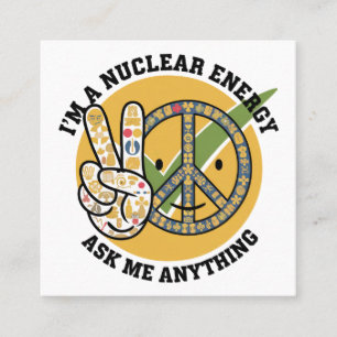 Retro Nuklear Energy Design Vektorgeschenk Quadratische Visitenkarte
