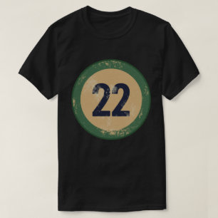Retro Nummer 22 mit Abnutzungseffekt T-Shirt
