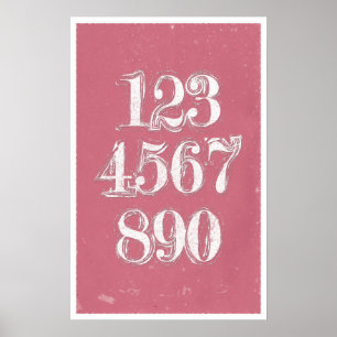 Retro-Nummern - Math Poster