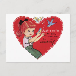 Retro Nur ein Hinweis für mein Valentine Feiertagspostkarte