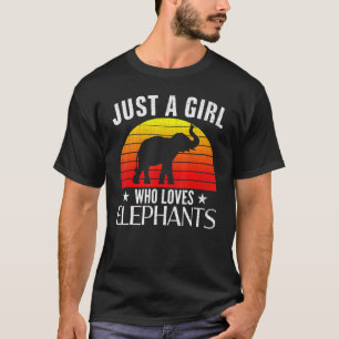 Retro nur ein Mädchen, das Elefanten Lieben Elefan T-Shirt