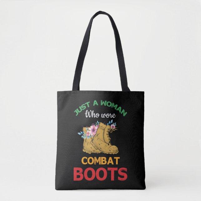 Retro nur eine weibliche Kampfstiefel Veteran Flor Tasche (Vorderseite)