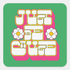 Retro, nur weil Rosa und Grün Quadratischer Aufkleber
