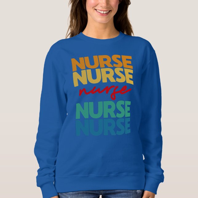 Retro Nurse Apprecision ER Nurse and RN Nurse  Sweatshirt (Vorderseite)