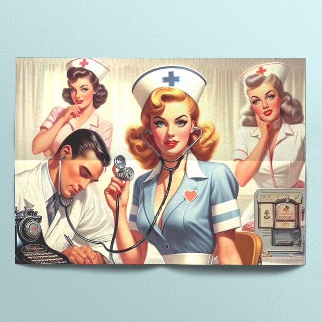 Retro Nurse Illustration Seidenpapier (Von Creator hochgeladen)