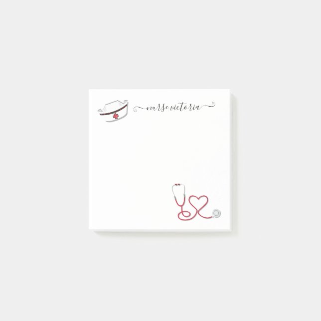 Retro Nurse Medical Post-it Notes Klebezettel (Vorderseite)