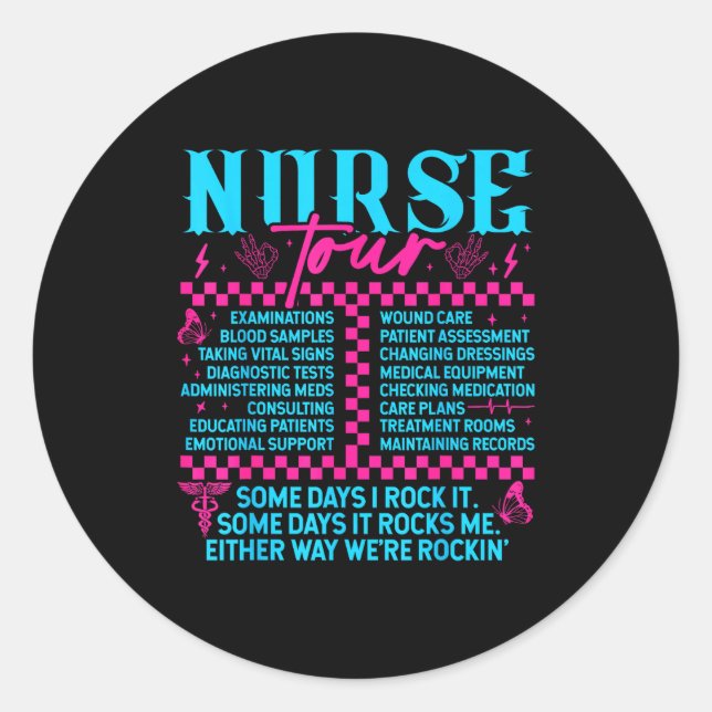 Retro Nurse Nurse Week Men Women Nurse  Runder Aufkleber (Vorderseite)