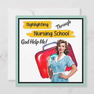 Retro Nurse Pinup_ Krankenpflege Feiertagskarte