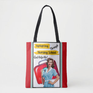 Retro-Nurse-Pinup_ Krankenpflege-Notizen Tasche