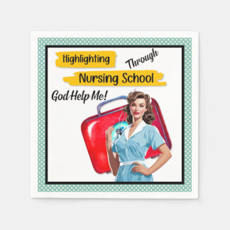 Retro Nurse Pinup_ Krankenpflege Serviette