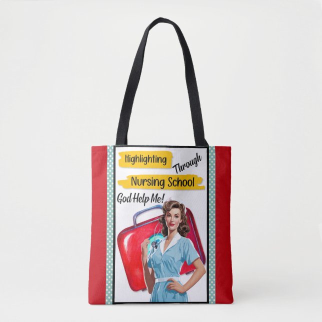 Retro Nurse Pinup_ Krankenpflege Tasche (Vorderseite)