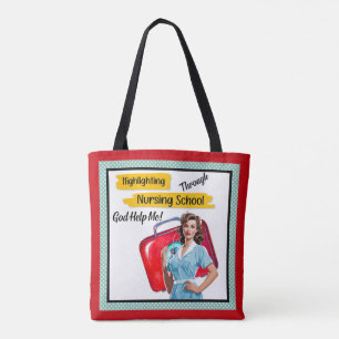 Retro-Nurse-Pinup_ Krankenpflegnotizen Tasche