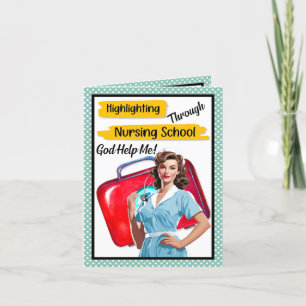 Retro-Nurse-Pinup_ Pflegnotizen Dankeskarte