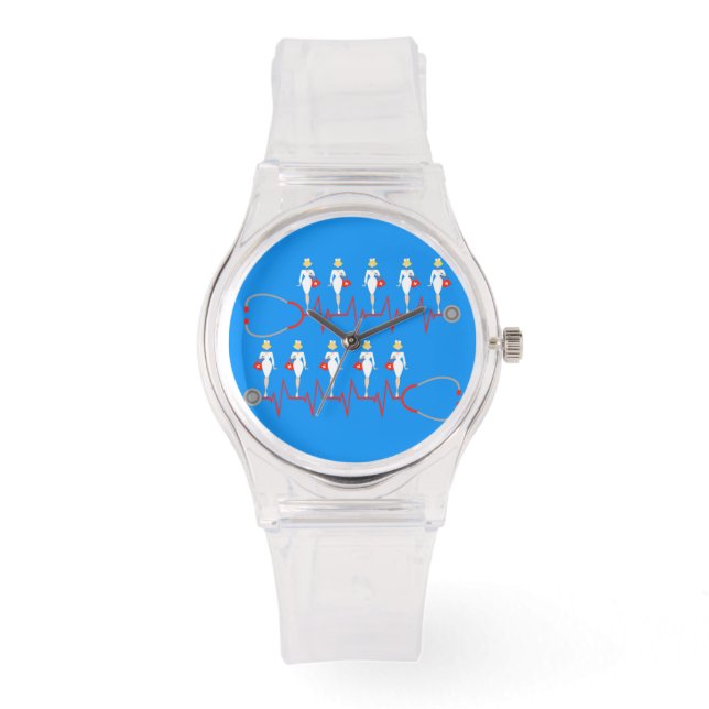 Retro Nurse Watch Armbanduhr (Vorderseite)