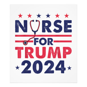 Retro Nurses for Trump 2024 America Stars Flag Str Fotodruck