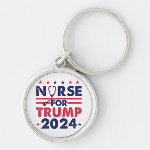Retro Nurses for Trump 2024 America Stars Flag Str Schlüsselanhänger