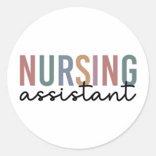 Retro Nursing Assistant CNA Pflegeassistent Runder Aufkleber