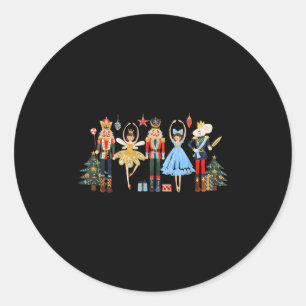 Retro Nussknacker Ballett Weihnachtsbaum Shirts fü Runder Aufkleber