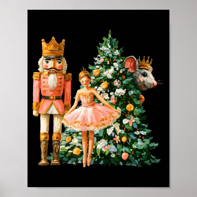 Retro Nutcracker Ballet Nk Christmas Xmas Vibes Wo Poster (Vorne)