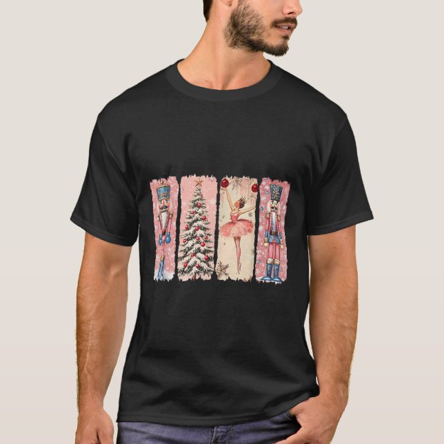 Retro Nutcracker Ballet Nk Christmas Xmas Vibes Wo T-Shirt (Vorderseite)