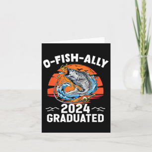 Retro O-fish-ally 2024 Abitur Senior Abschluss Karte
