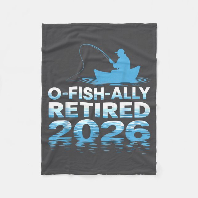 Retro O-fish-ally Retired 2026 Fisherman Fishing R Fleecedecke (Vorderseite)