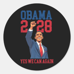 Retro Obama 2028 Lustig Politisch Patriotisch Wähl Runder Aufkleber
