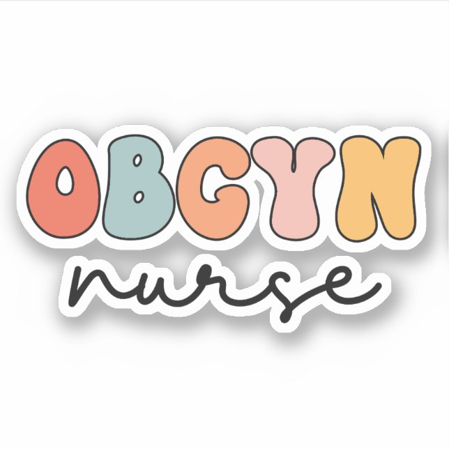 Retro OBGYN Nurse Aufkleber (Vorderseite)