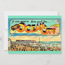 Retro Ocean City NJ Grußkarte Big 5x7 Postkarte