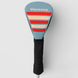 Retro Ocean Horizon Across Striping with Name Golf Headcover