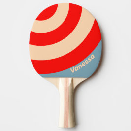 Retro Ocean Horizon Circle Stripe with Name Tischtennis Schläger