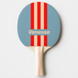 Retro Ocean Horizon Pin Stripes with Name Tischtennis Schläger