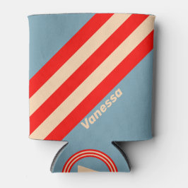 Retro Ocean Horizon Streifen mit Namen Dosenkühler