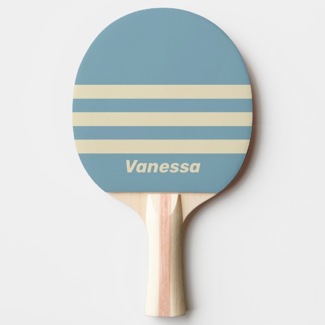 Retro Ocean Three Across Striping with Name Tischtennis Schläger (Vorderseite)