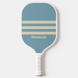 Retro Ocean Three Across Striss mit Name Pickleball Schläger