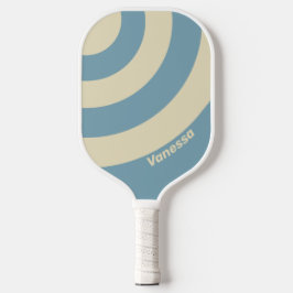 Retro Ocean Three Circle Streifen mit Namen Pickleball Schläger