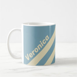 Retro Ocean Three Stripes with Name Kaffeetasse