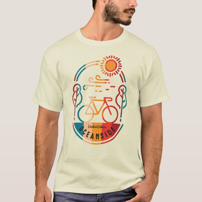 Retro Oceanside Radweg T-Shirt (Vorderseite)